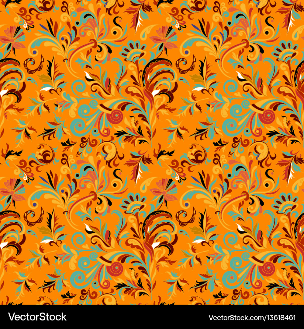 Vintage baroque seamless pattern with swirls Vector Image