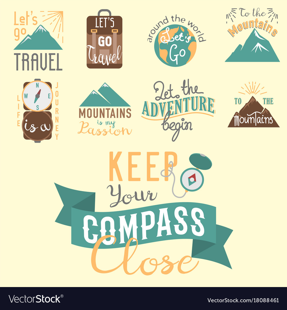 Vintage typography travel motivation badge nature
