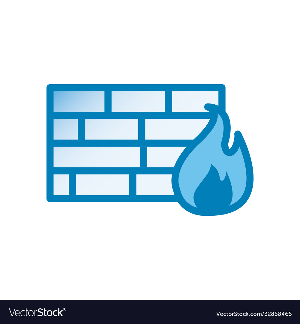 Bricks wall with flame line and gradient style vector image Bricks wall with flame line and gradient style