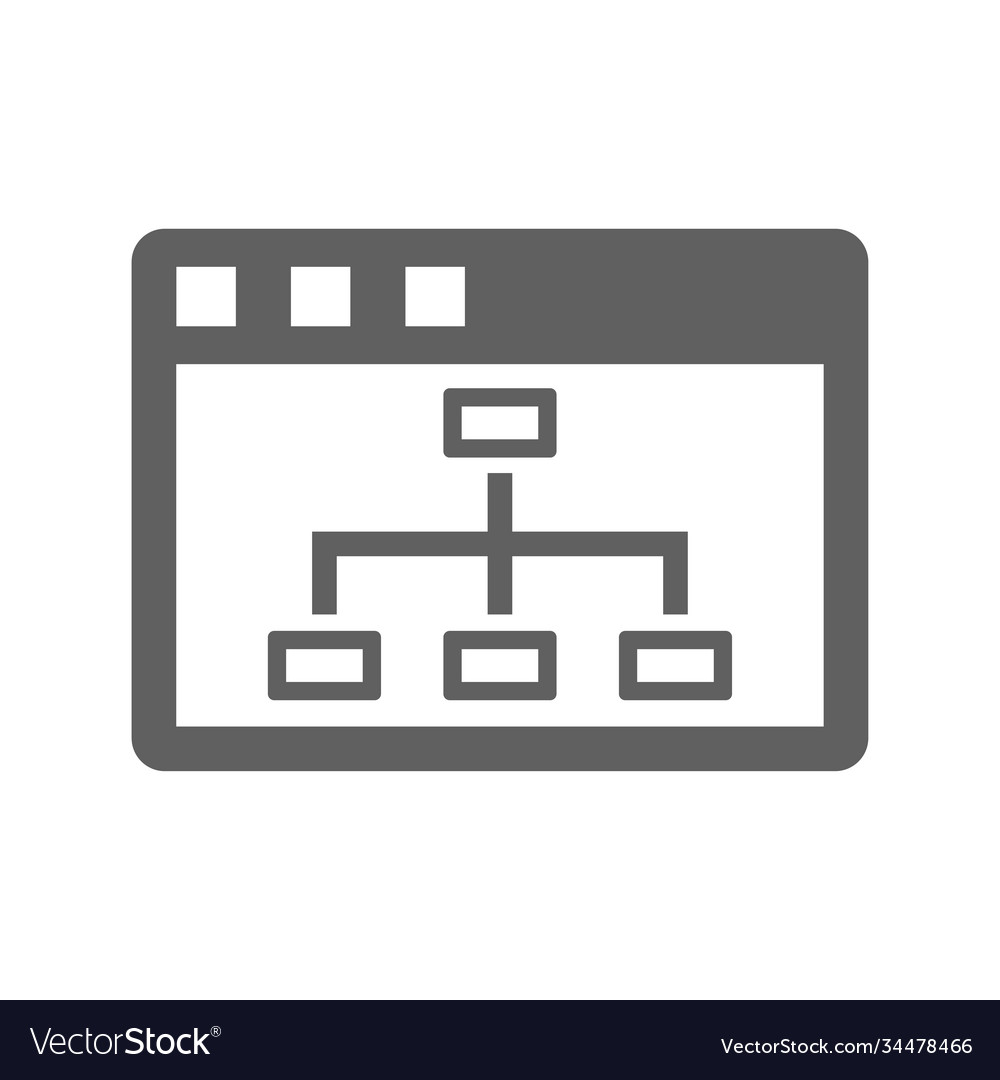 Browser sitemap structure icon gray color