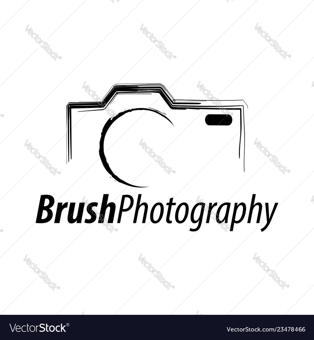 Brush Photography Abstract Camera Icon Logo Vector Image