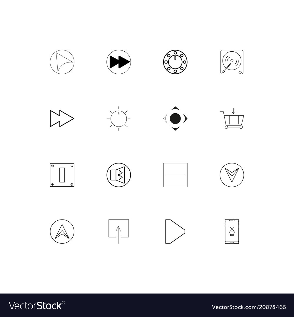 Buttons linear thin icons set outlined simple