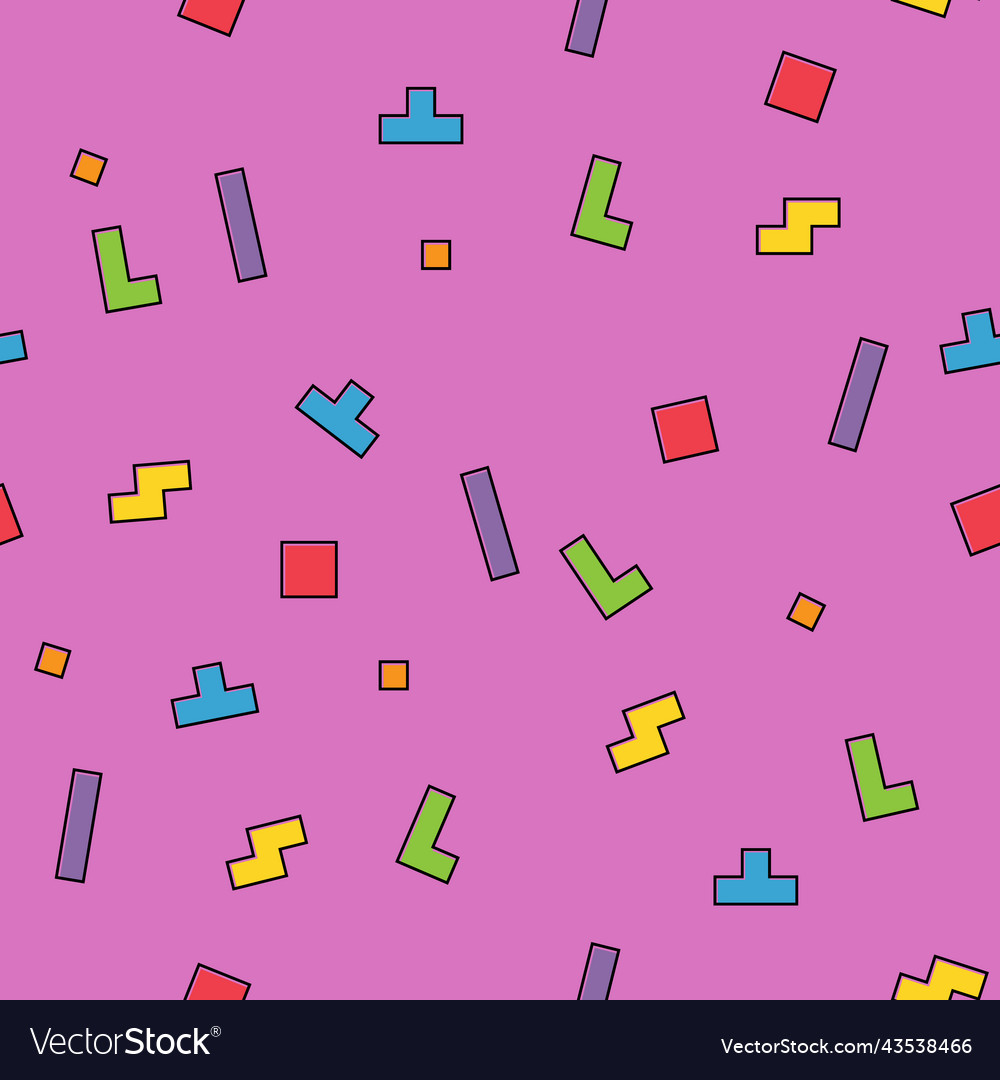 Color pixel design pattern puzzle style Vector Image Color pixel design pattern puzzle style