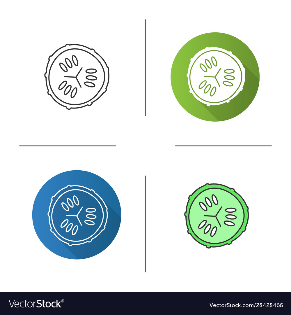 Cucumber slice icon vector image Cucumber slice icon