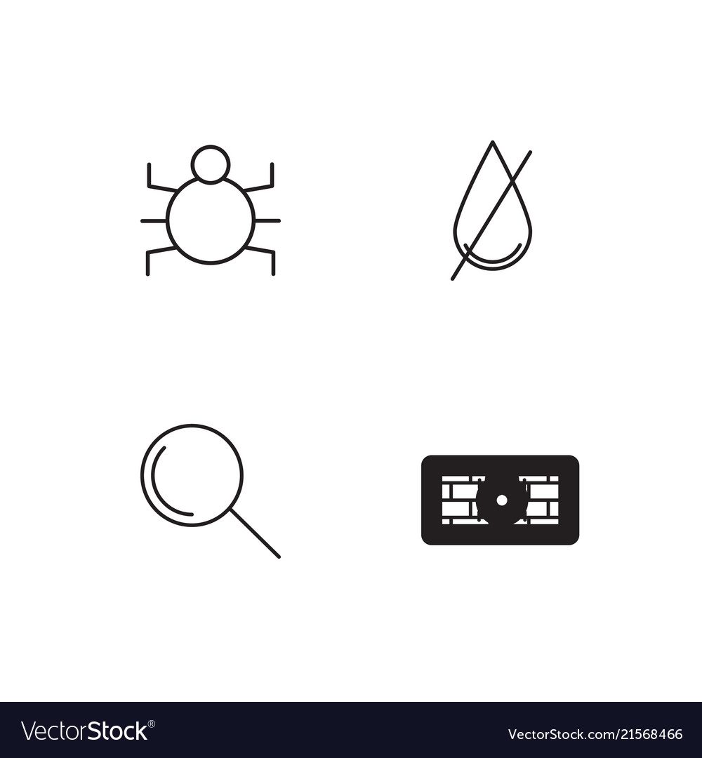 Cyber security linear icons set simple outline