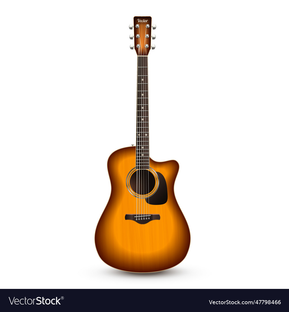 Guitar realistic isolated Royalty Free Vector Image