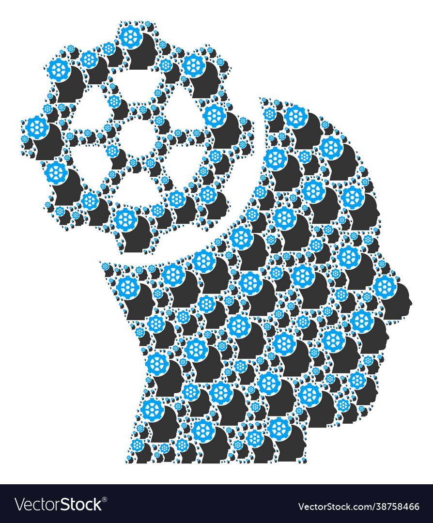 Head gear recursion composition itself icons vector image Head gear recursion composition itself icons