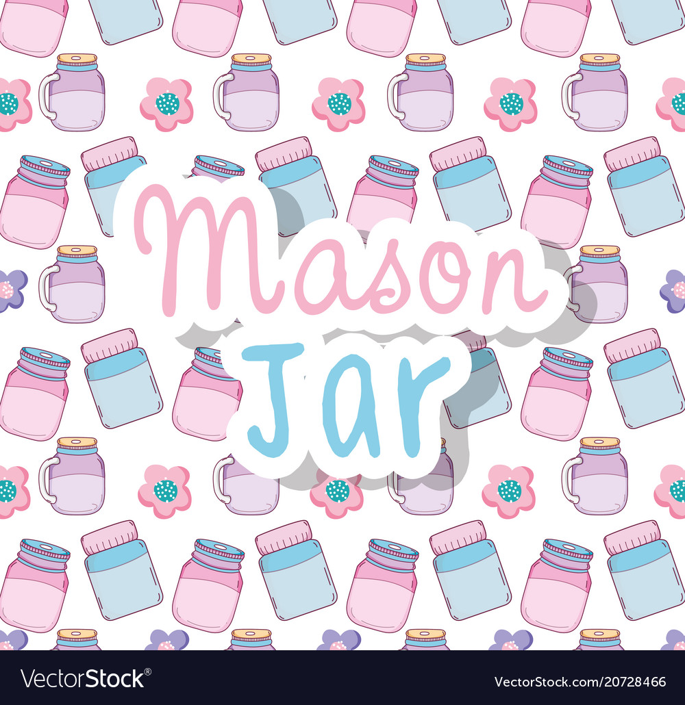 Mason jars pattern background