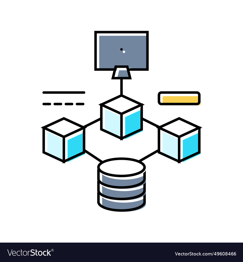 Microservices software color icon