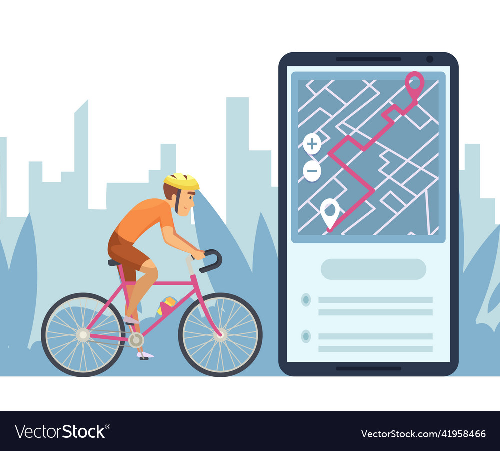 Navigation concept mobile city map app Vector Image Navigation concept mobile city map app