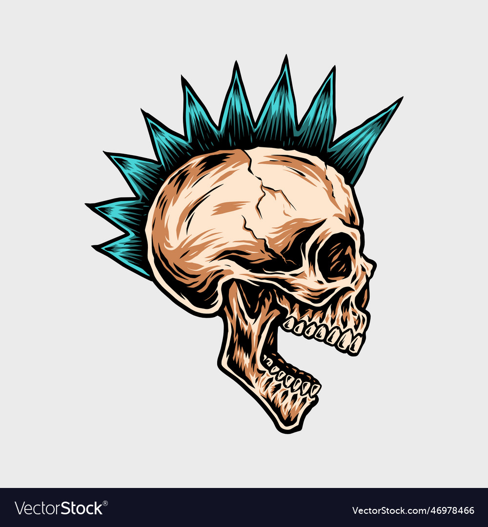 Punk skull Royalty Free Vector Image - VectorStock