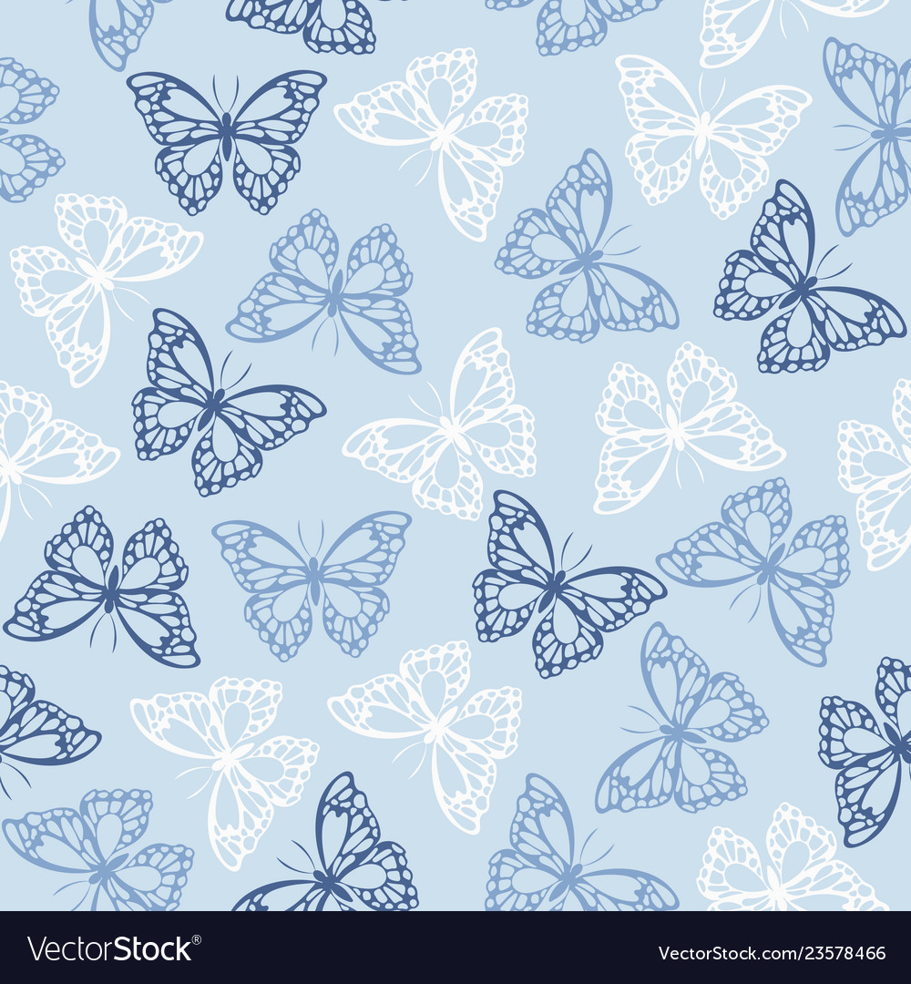 Seamless pattern with colored butterflies Vector Image