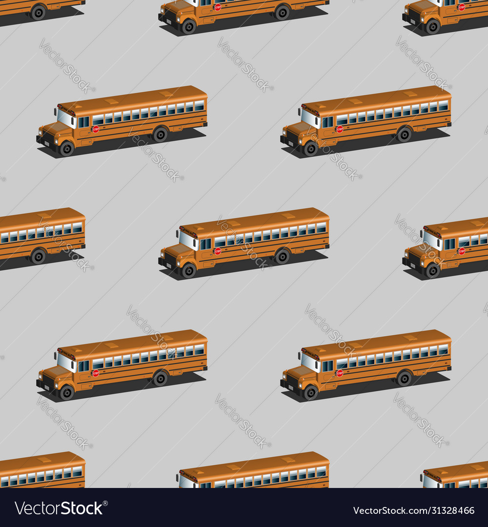 Seamless pattern without a mask classic bus school