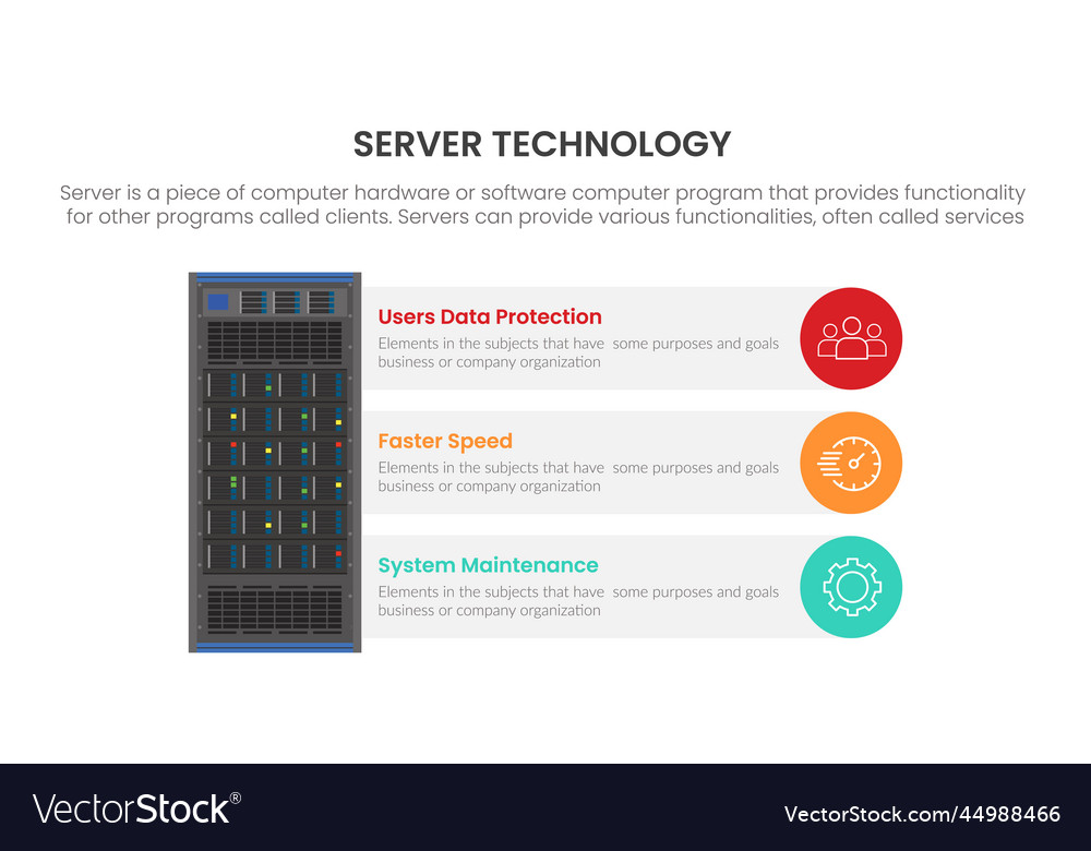 Server database infographic concept for slide