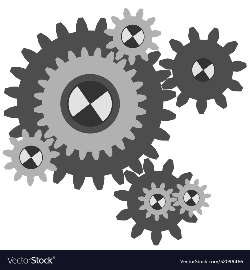 Set working cogs gears on white background Vector Image Set working cogs gears on white background