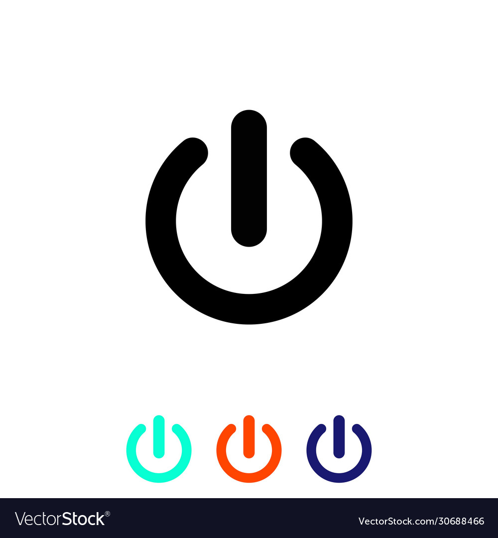 Shut down button or power on off simple flat vector image Shut down button or power on off simple flat