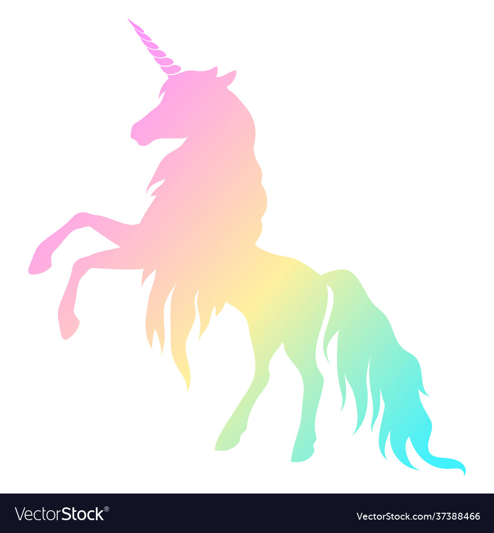 Silhouette ein Einhorn Regenbogen