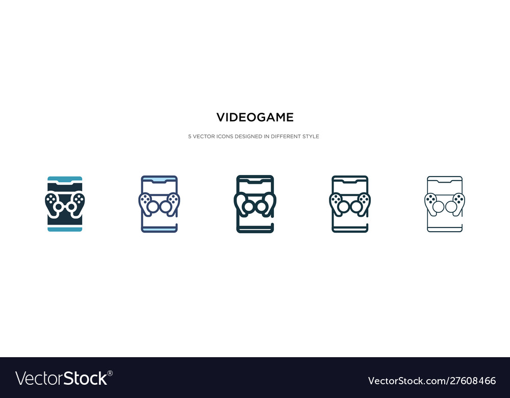 Videogame icon in different style two colored Vector Image Videogame icon in different style two colored