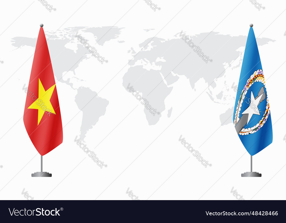 Flaggen von Vietnam und Nordmariana