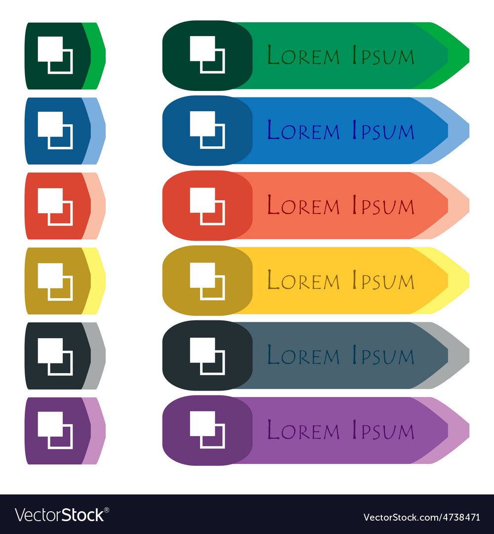 Active color toolbar icon sign set of colorful