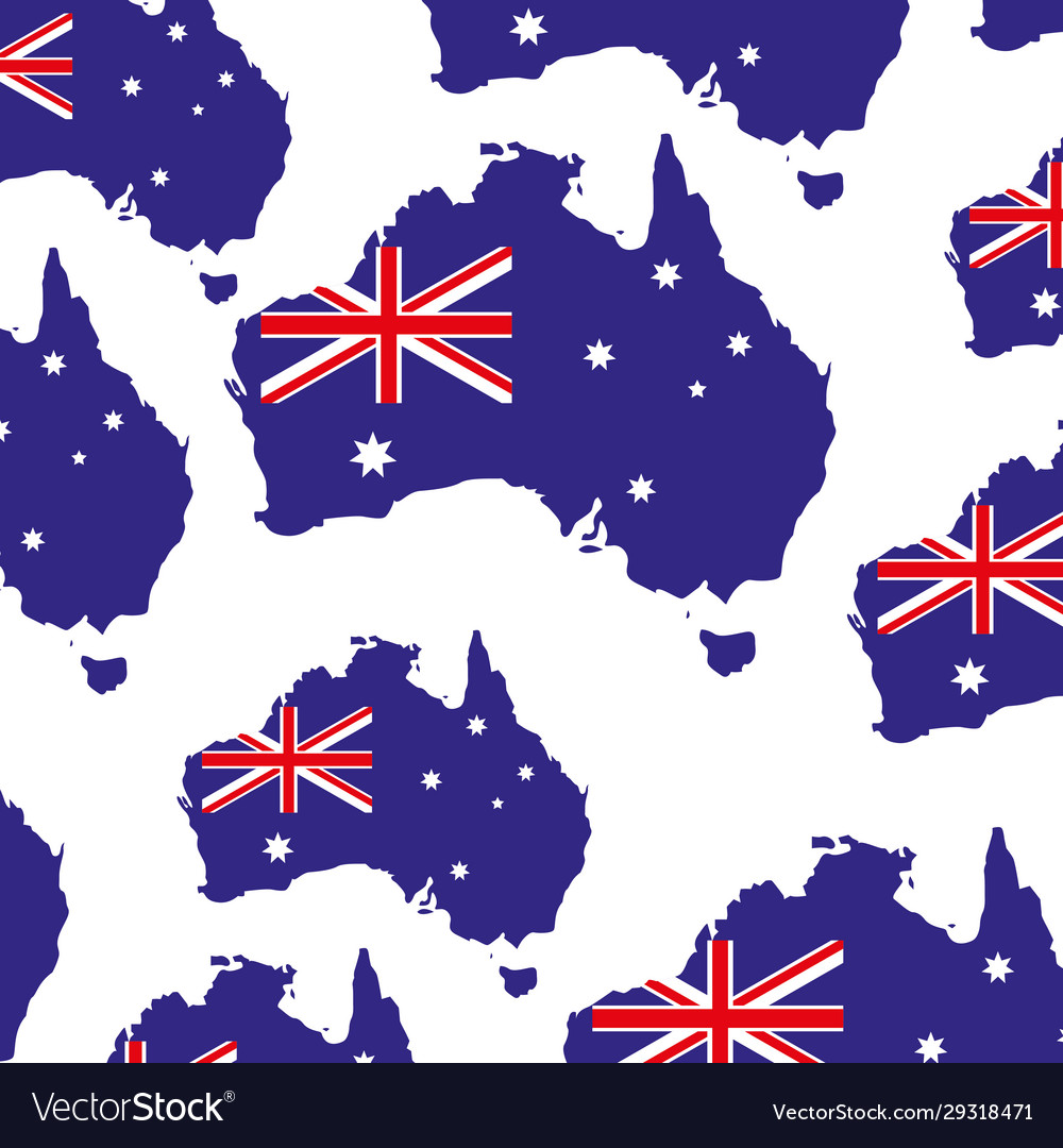 Australia map pattern on white background