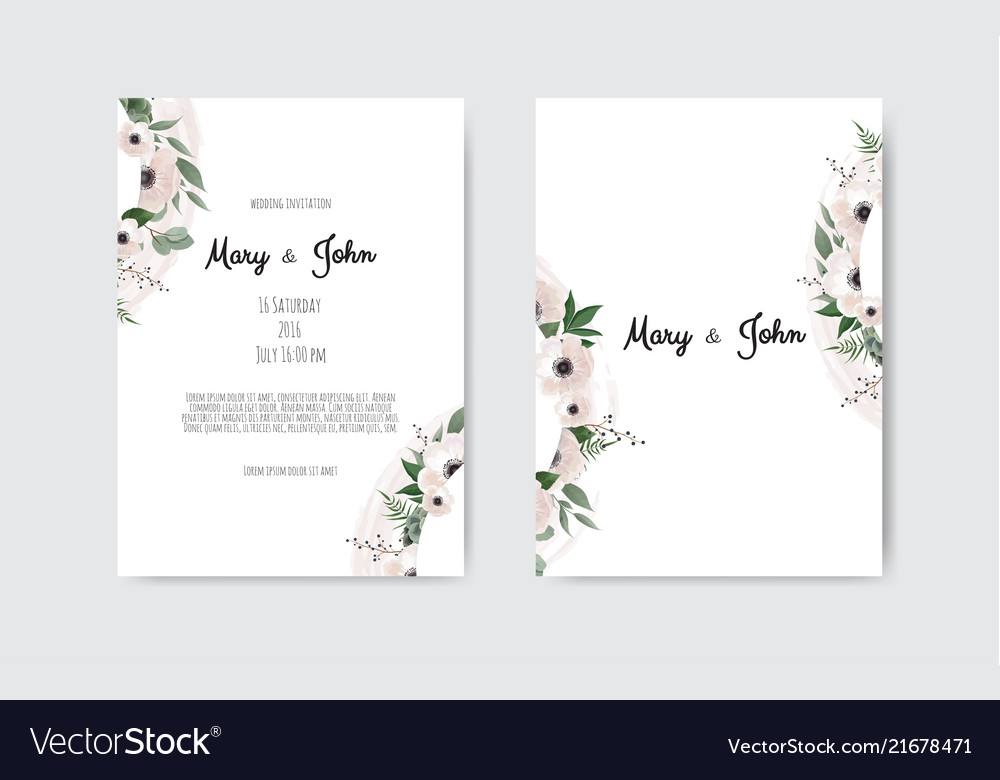 Botanical wedding invitation card template design