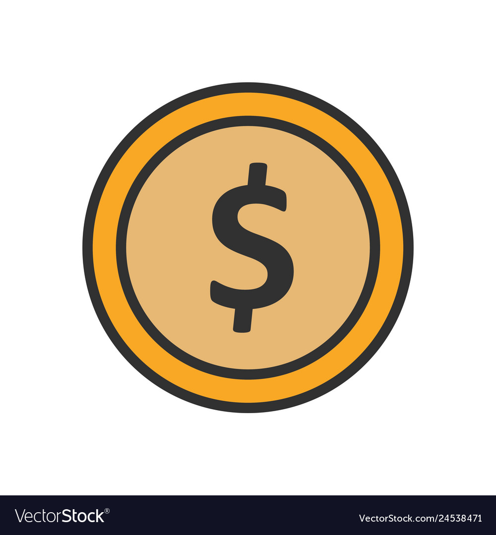 Dollor coin icon Royalty Free Vector Image - VectorStock