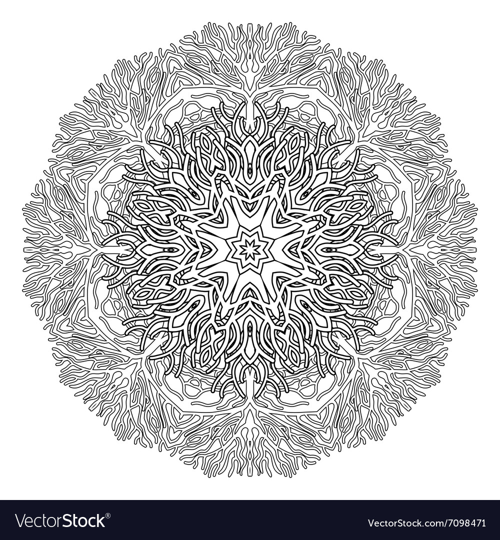 Graphic coral circle ornament Royalty Free Vector Image