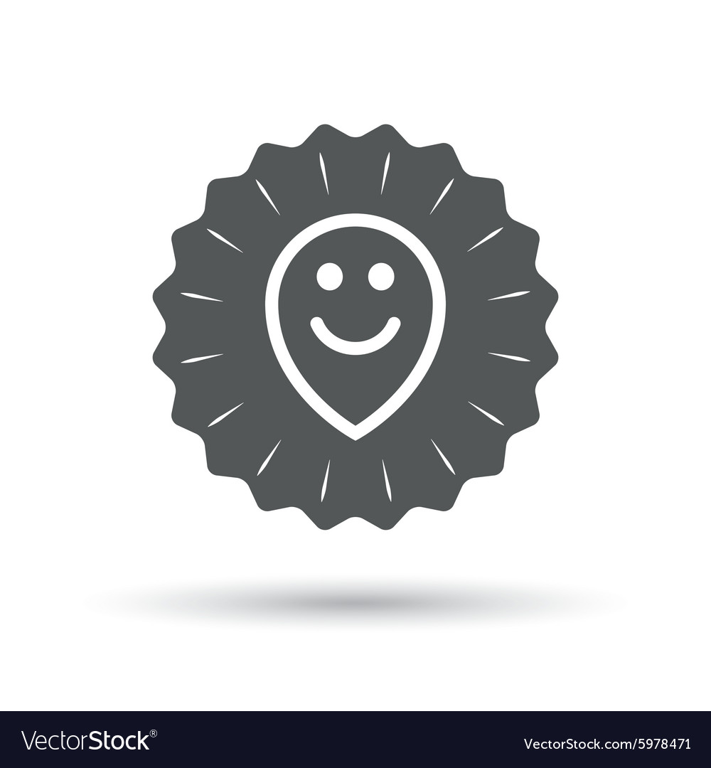 Happy face map pointer symbol smile icon
