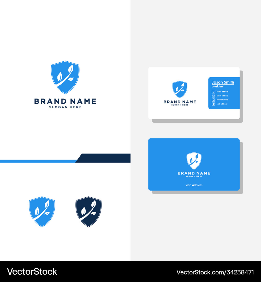 Leaf shield circle logo designs template Vector Image