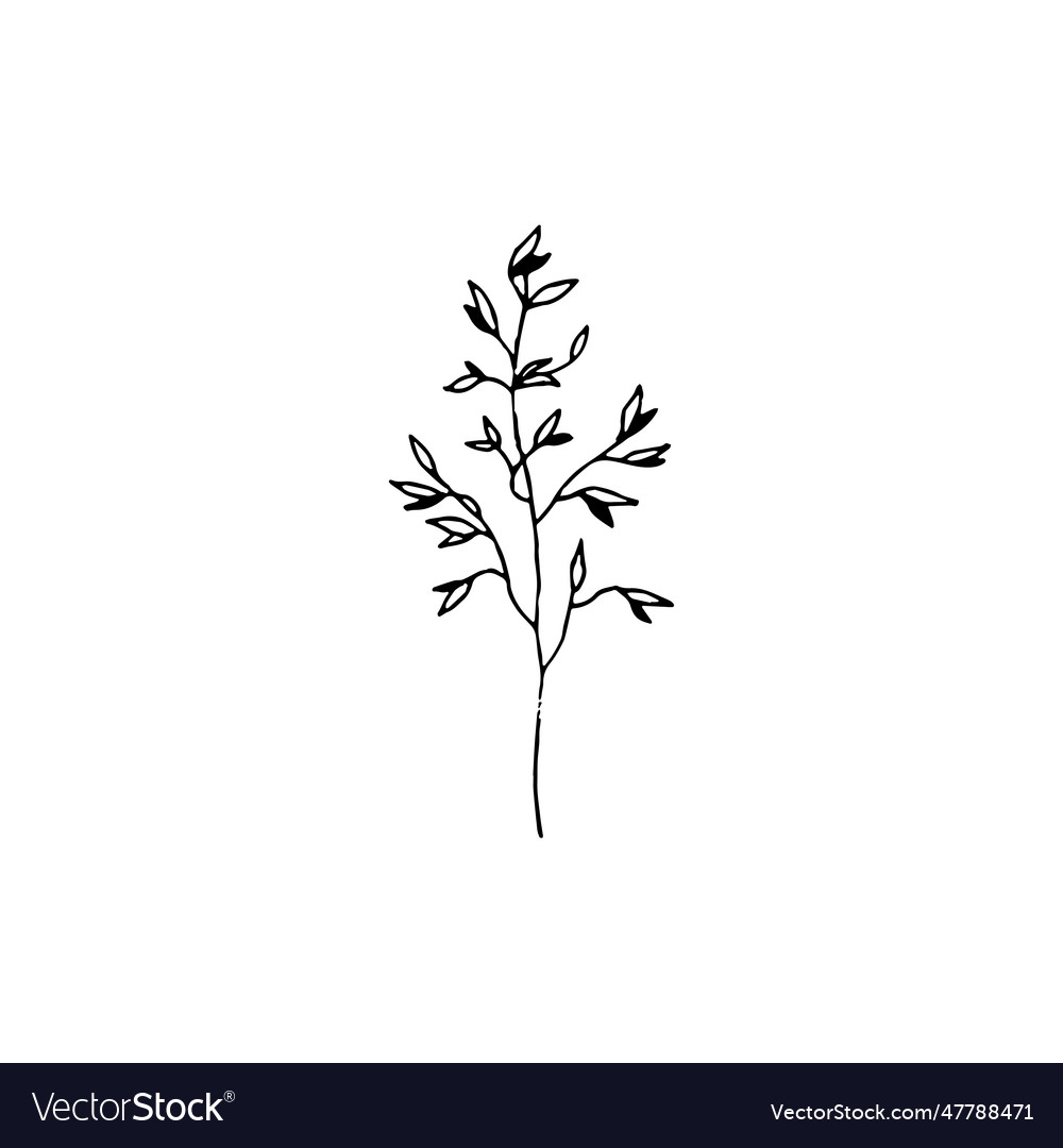 Logo element clipart nature outline tattoo Vector Image