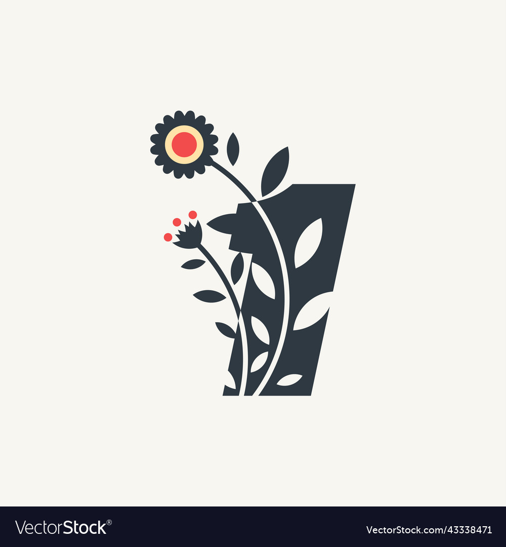 Numeric flower 1 vector image Numeric flower 1