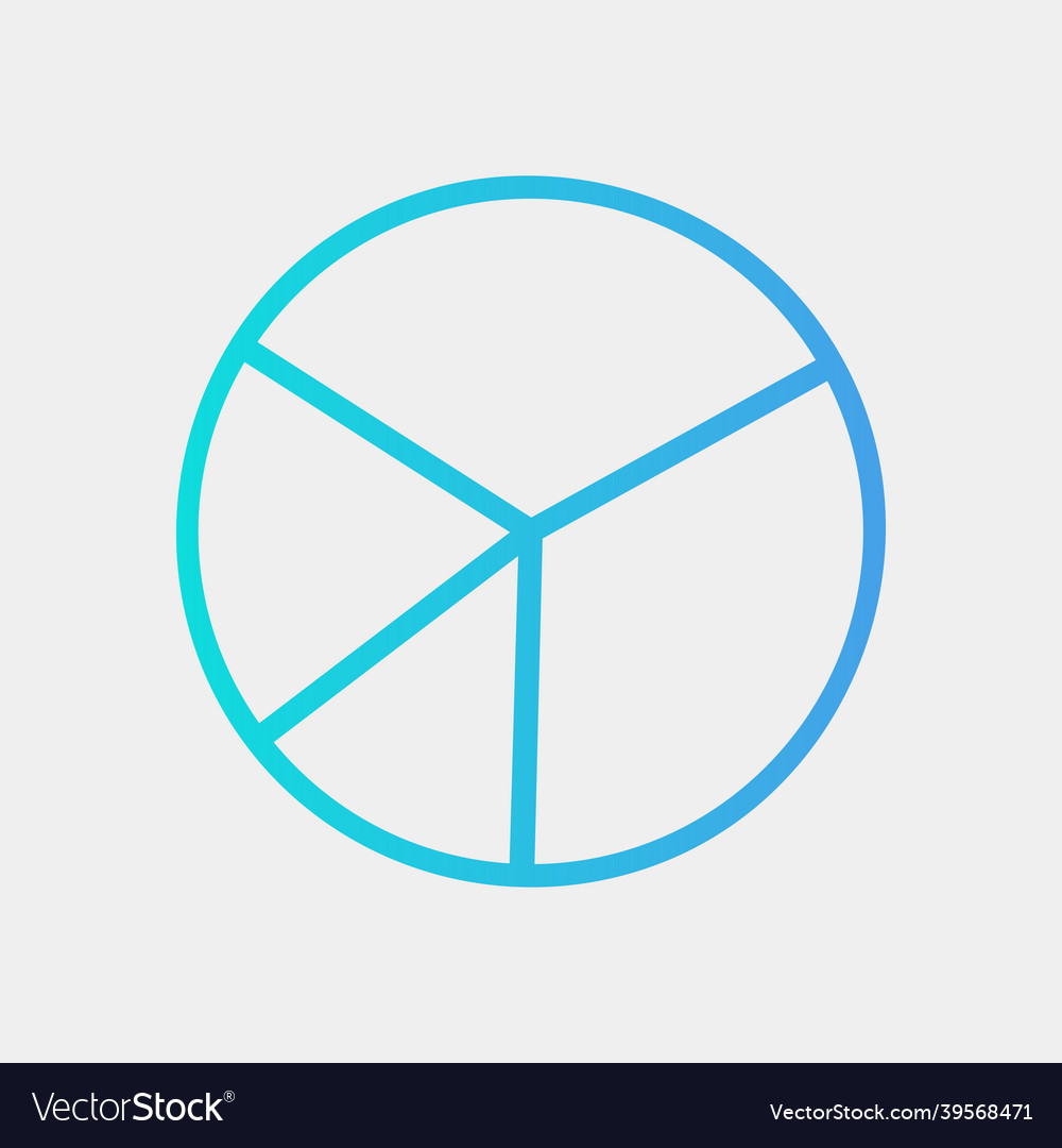 Pie chart icon in gradient style for any projects vector image Pie chart icon in gradient style for any projects