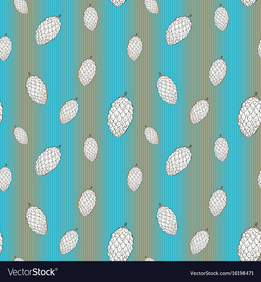 Pine Cones Pattern - Retro Sketch