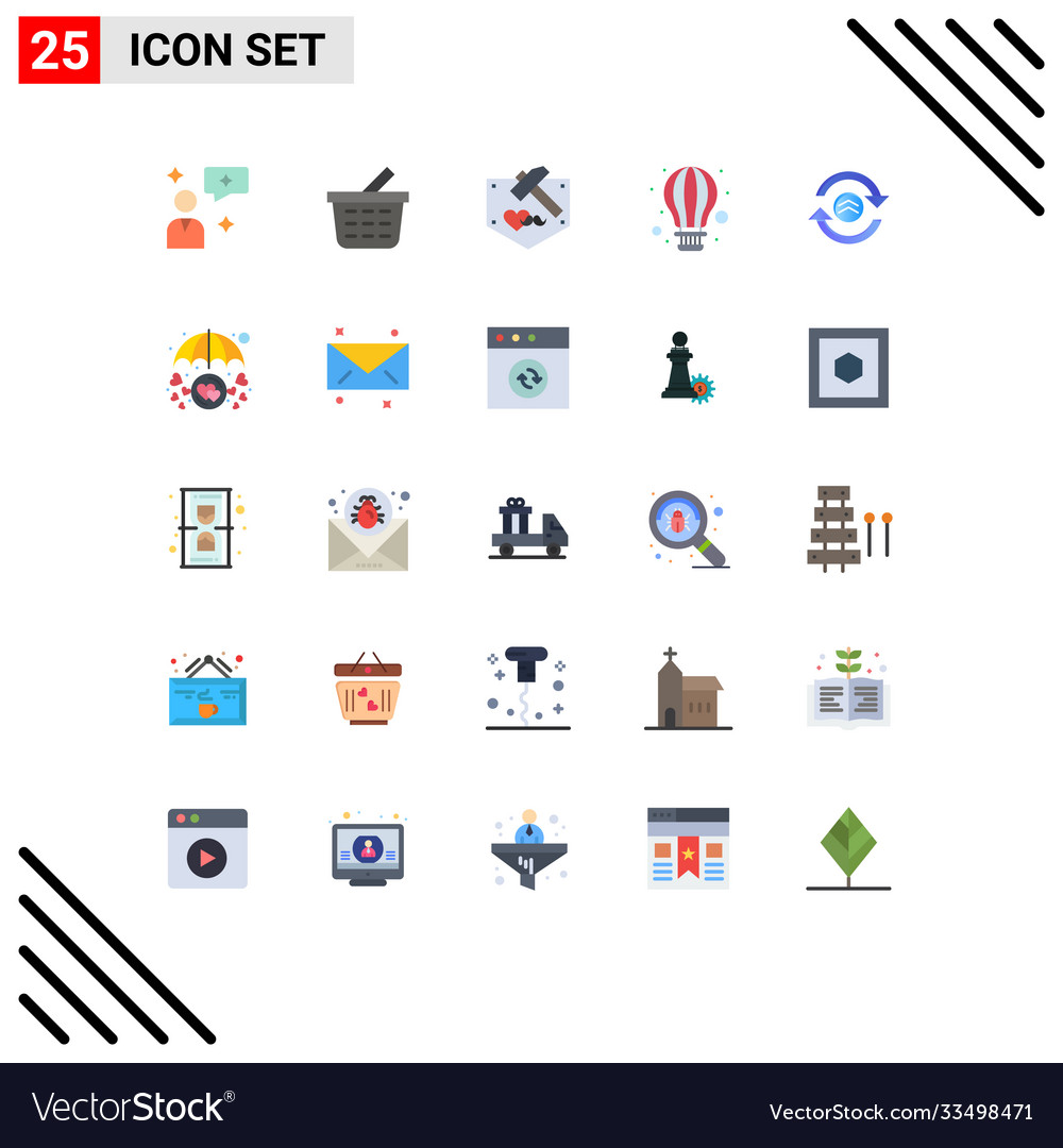 Set 25 flat colors on grid for computing