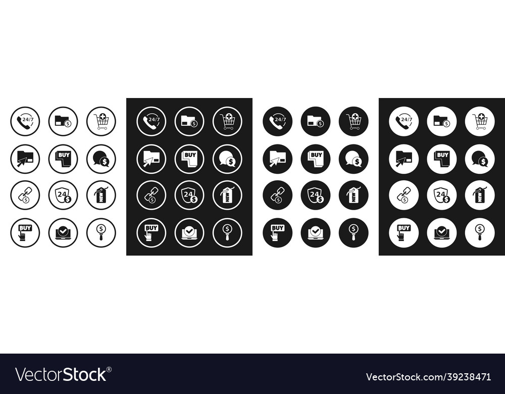 Set add to shopping cart buy button cursor click vector image Set add to shopping cart buy button cursor click