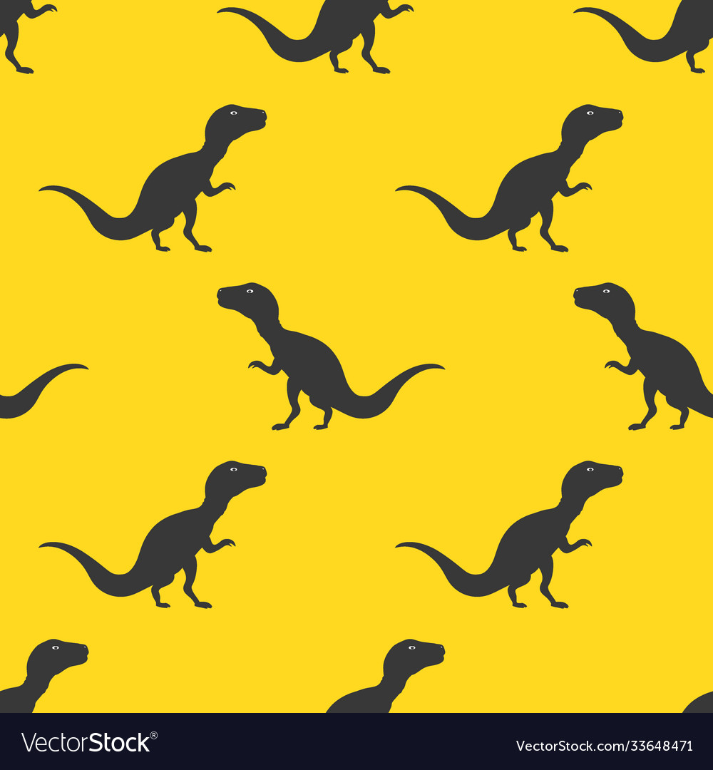 Silhouette icon dinosaurs seamless pattern