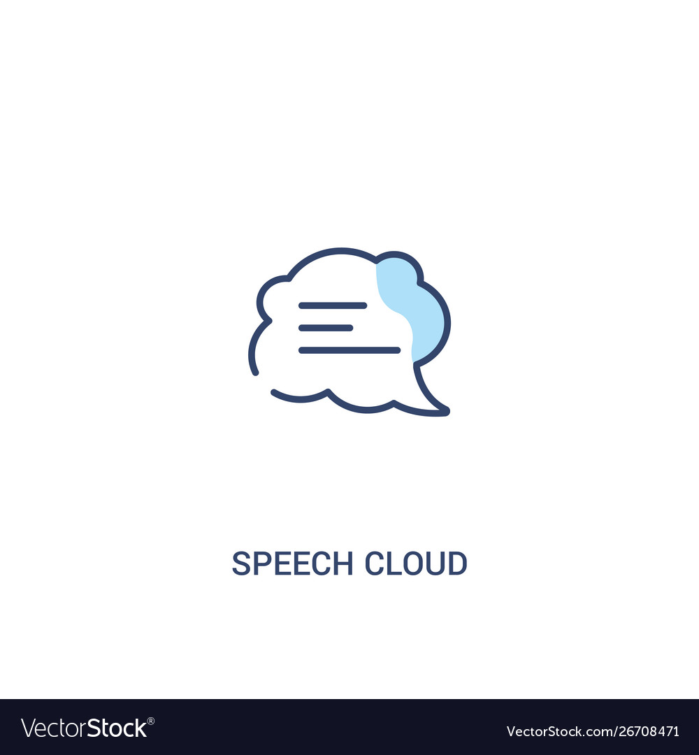 Speech cloud concept 2 colored icon simple line vector image Speech cloud concept 2 colored icon simple line