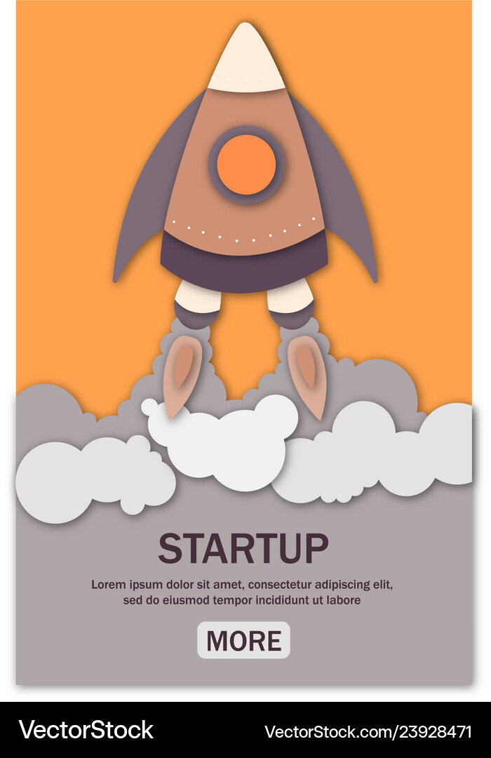 Startup business concept with rocket launch web Vector Image