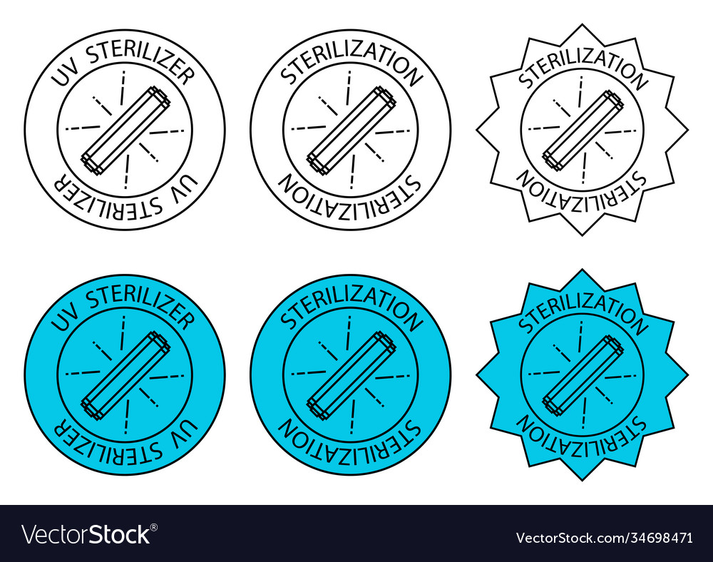 Uv Sterilisator Stempel Licht Desinfektion Icons vector image Uv Sterilisator Stempel Licht Desinfektion Icons