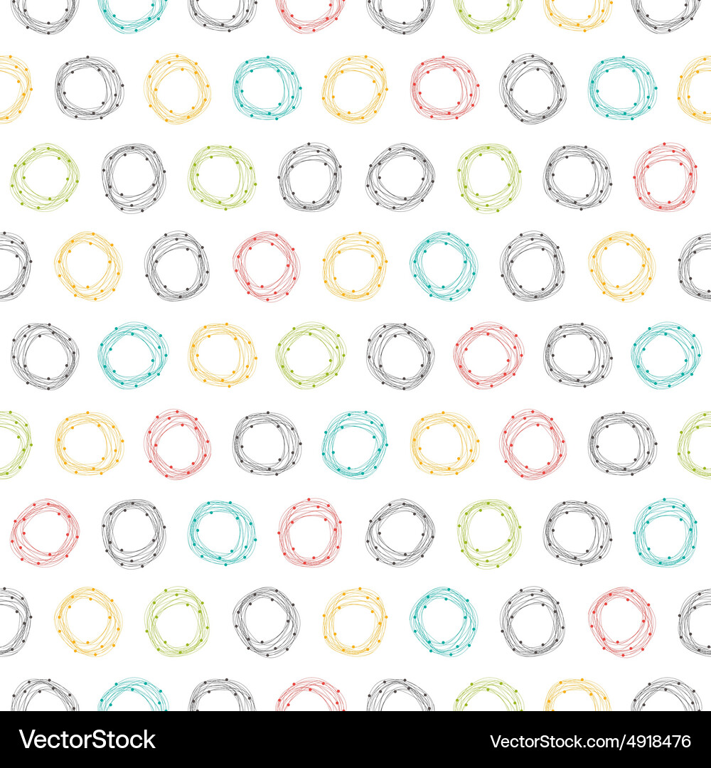 Abstract seamless pattern with hand drawn circles Vector Image