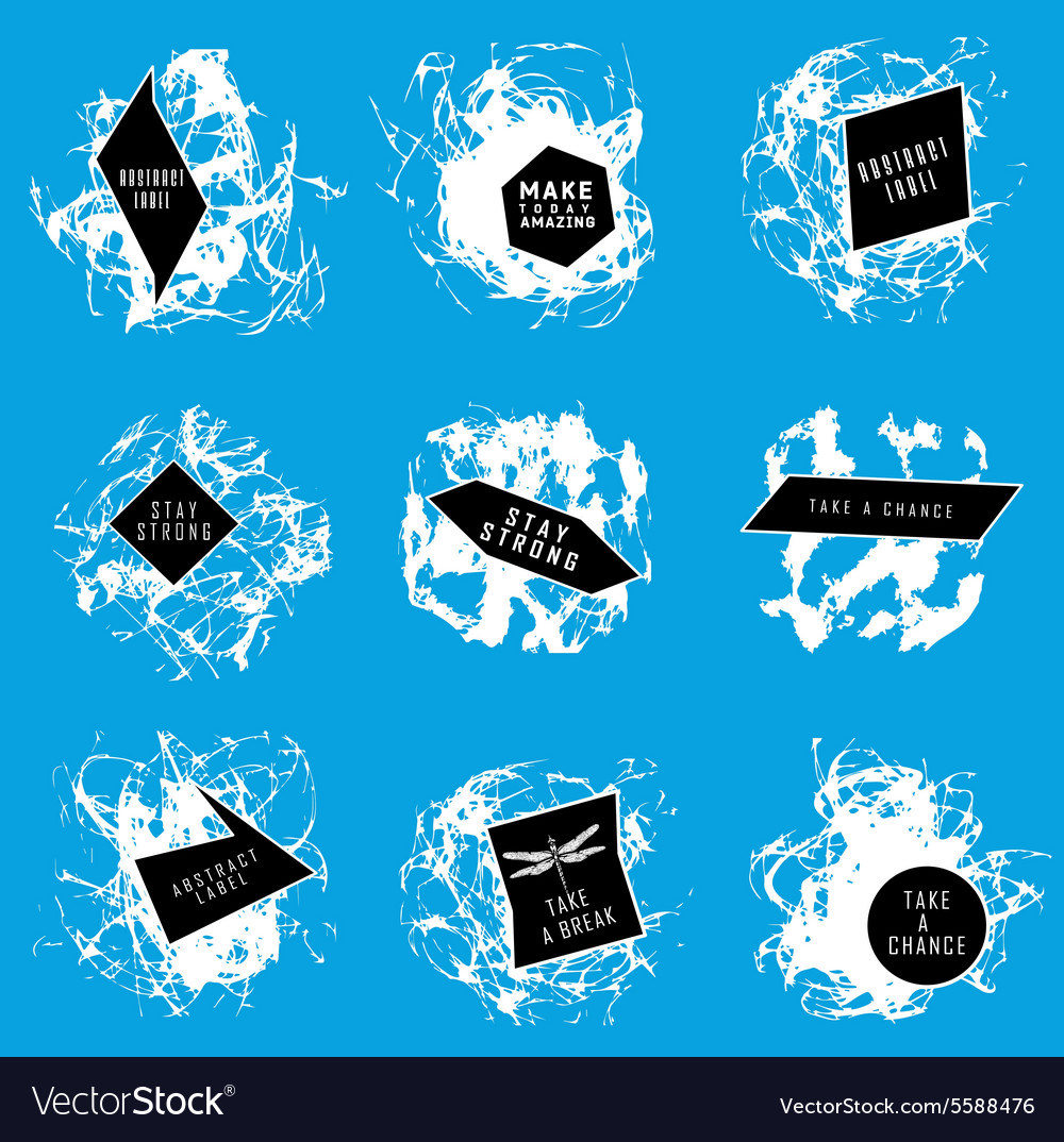 Abstract set of blobs splash labels