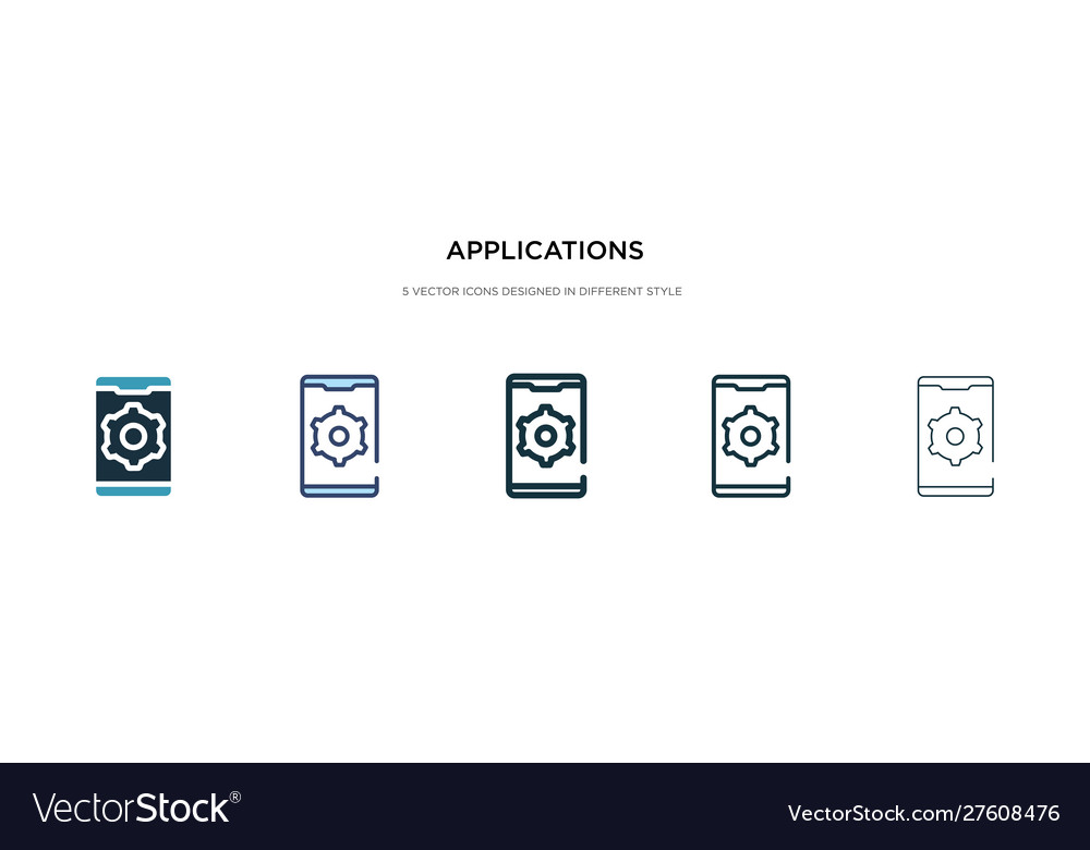 Applications icon in different style two colored vector image Applications icon in different style two colored