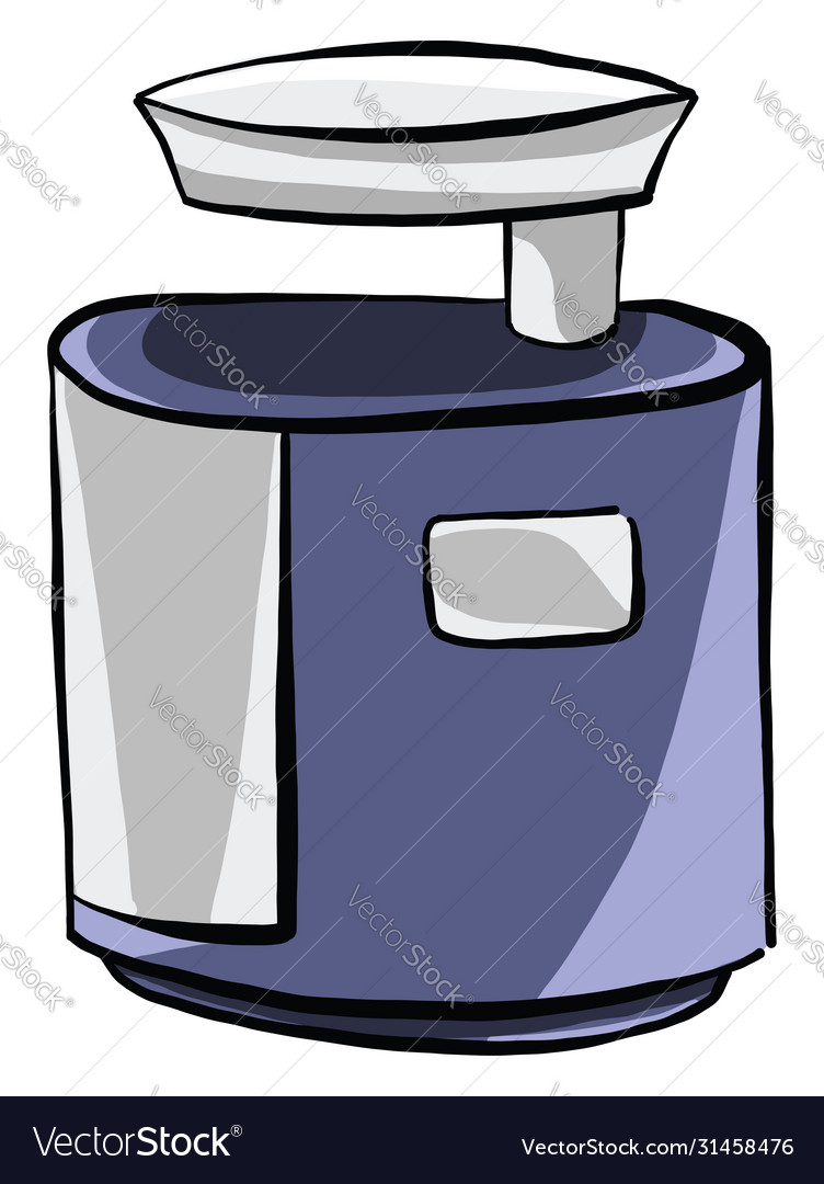 Blue juicer on white background