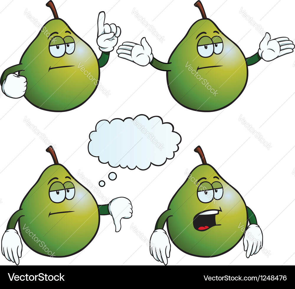 Bored pear set Royalty Free Vector Image - VectorStock