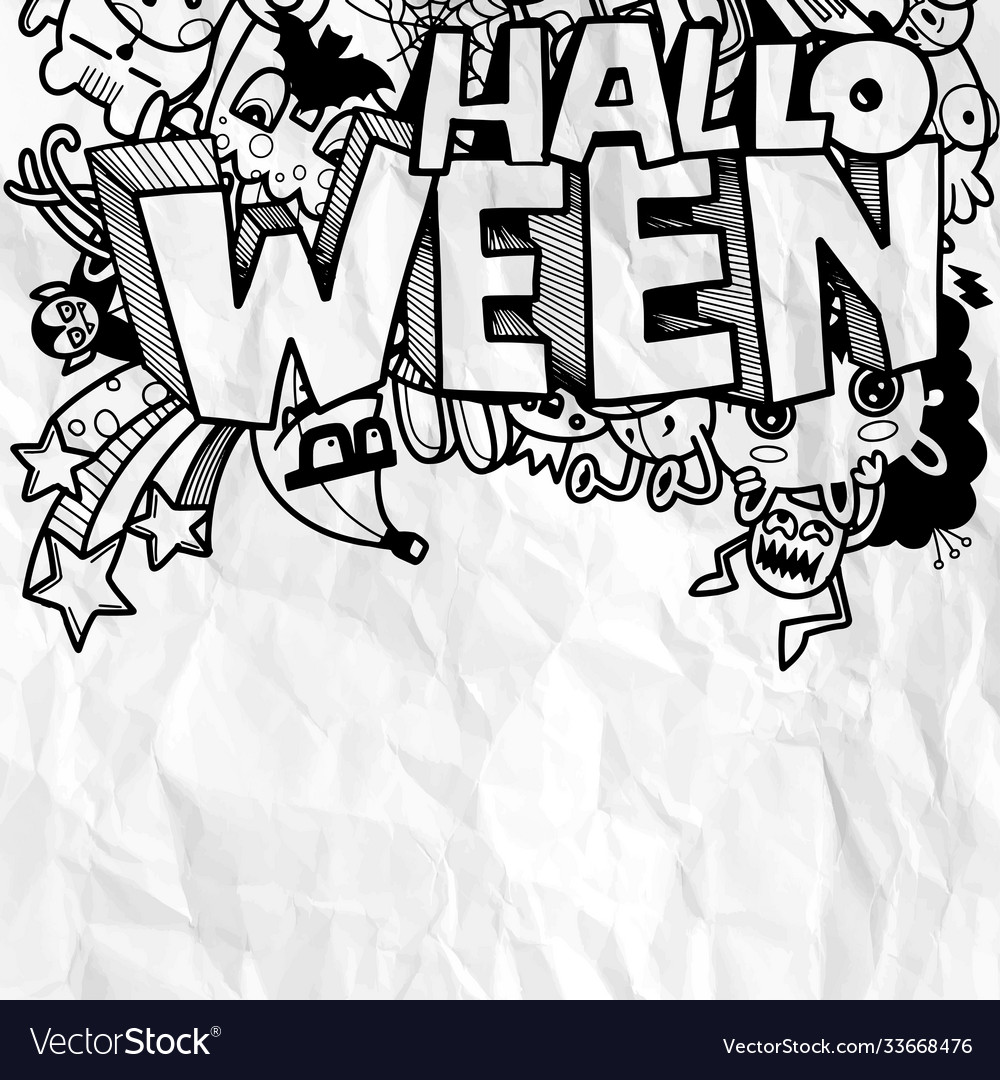 Cute hand-drawn halloween doodles