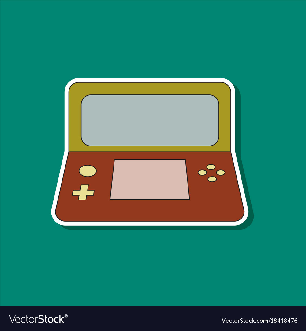 Flat icon on background game console