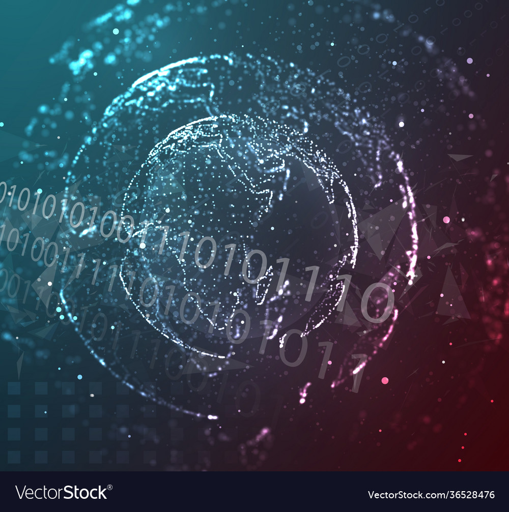 Globe planet earth from dots concept bigdata vector image Globe planet earth from dots concept bigdata
