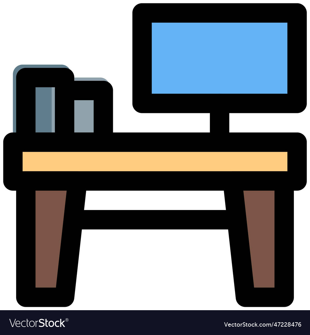 Hardwood desk with computer setup