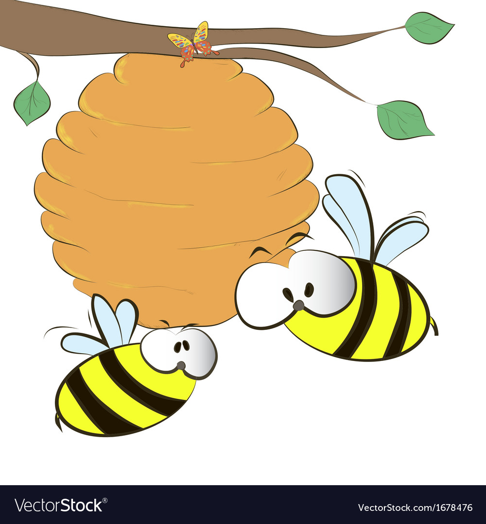 Hive On Branch Royalty Free Vector Image - Vectorstock